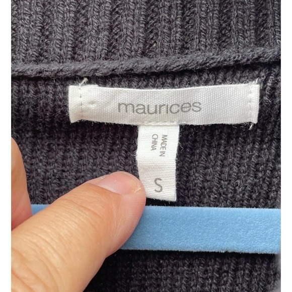 Maurices Sweater Cowl Neck Fair Isle Black Tan Small Warm Cozy Fall Winter - Picture 3 of 7